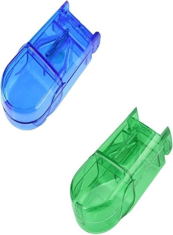 URMIT SURGICAL 2PCS Pill Cutter and Crusher for Small Pills - Green and Blue Tablet Splitter with Safety Guard - Precise Pill Cutter for Tiny Pills, Medicine Organizer, Travel Medication Aid for Adults & Pets - Image 1